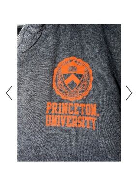Princeton University Gray Quarter Zip Orange Crest Logo League Size Small